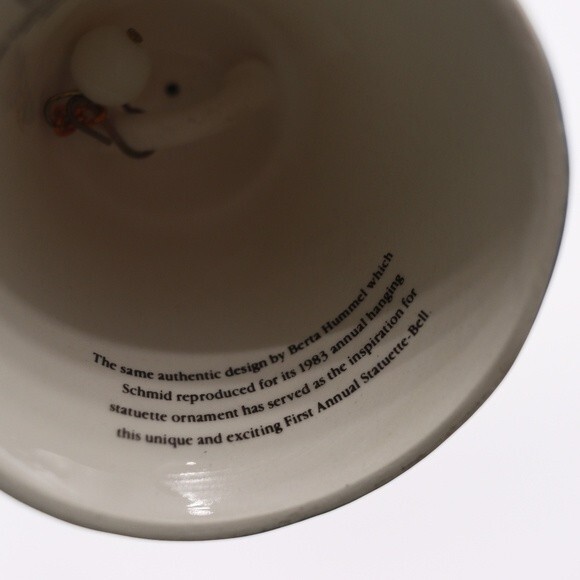 Schmid Bell Boy on Bell Holding Trumpet Horn Bugel Bell Vintage Collectable Bell - Picture 10 of 12